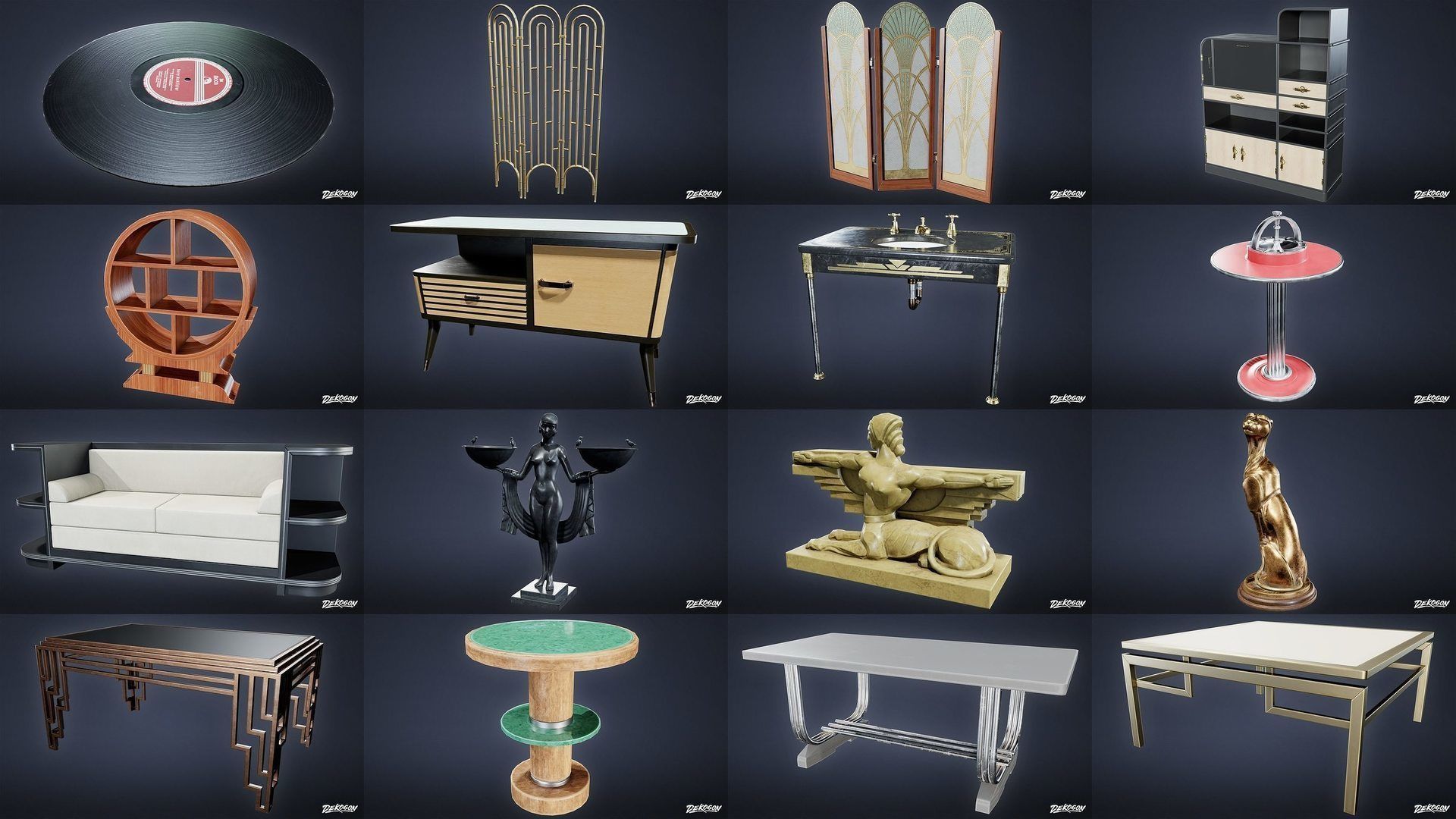 ART DECO - ASSET COMBO PACK 3D Model Collection_7