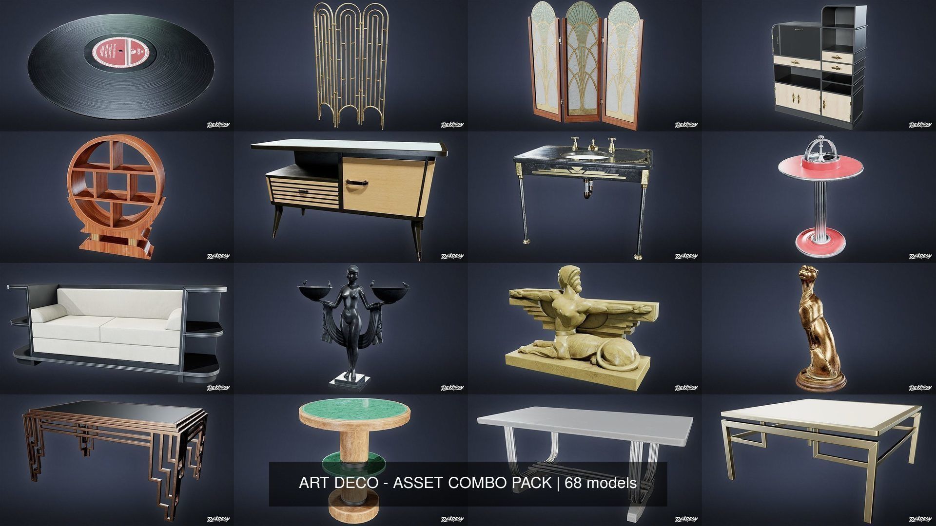 ART DECO - ASSET COMBO PACK 3D Model Collection_8