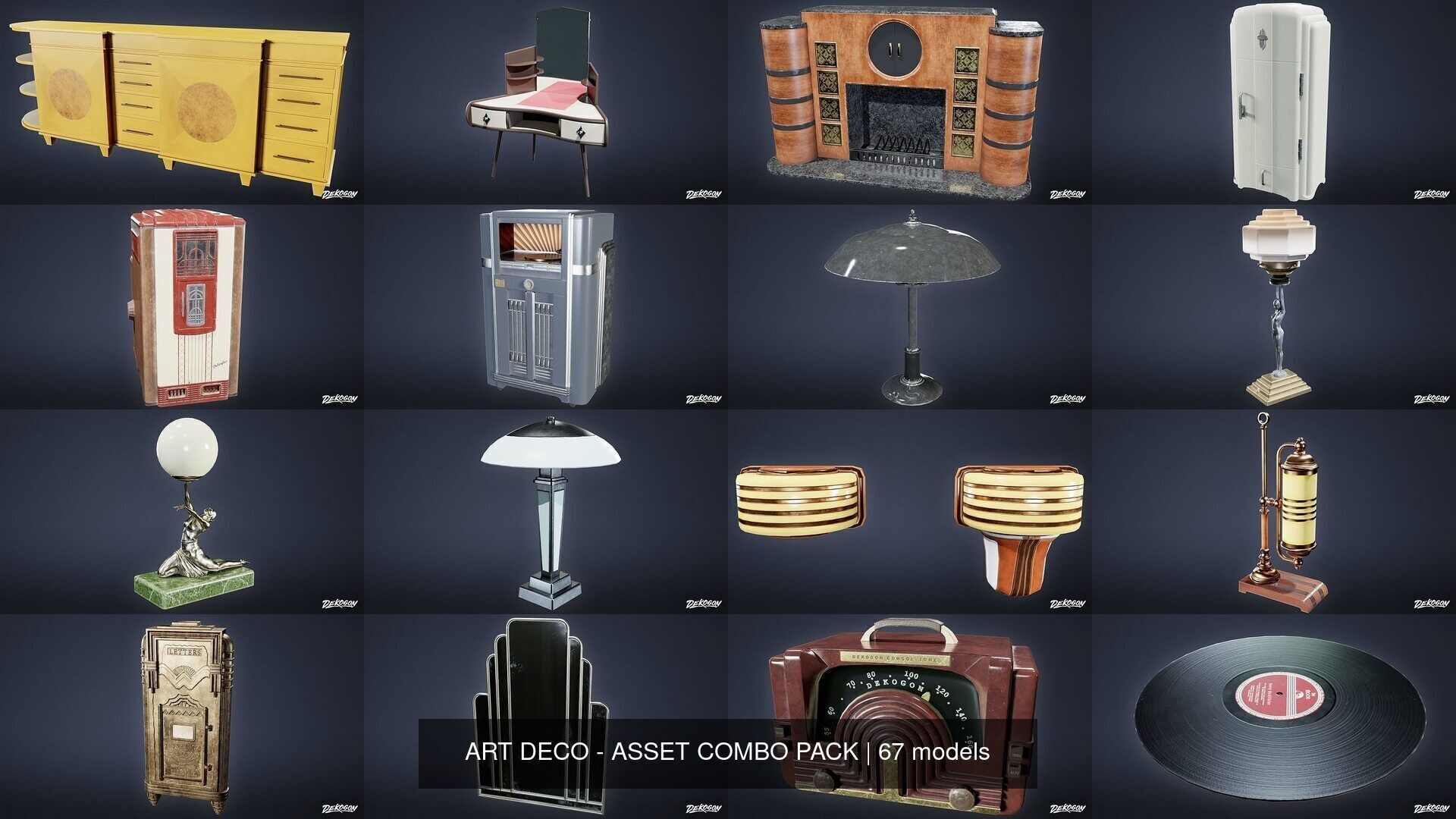 ART DECO - ASSET COMBO PACK 3D Model Collection_6