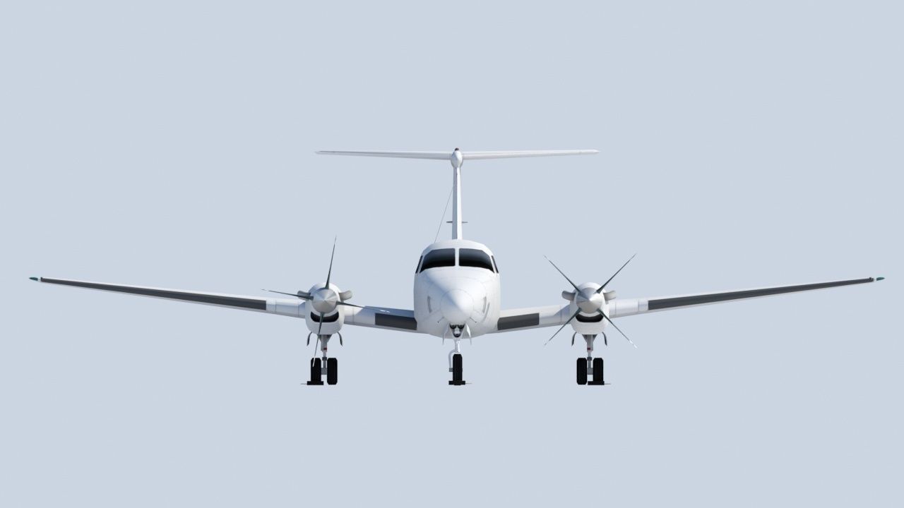 Beech King Air 200 Static Low-poly 3D model_9