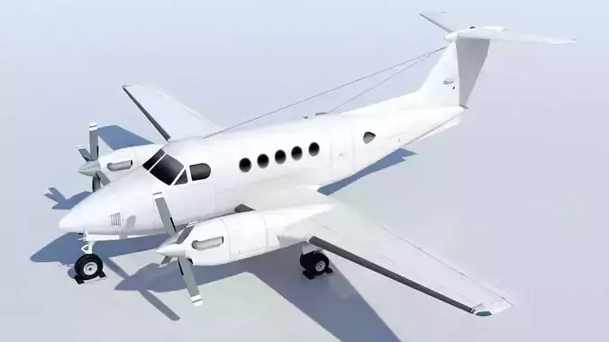 Beech King Air 200 Static Low-poly 3D model