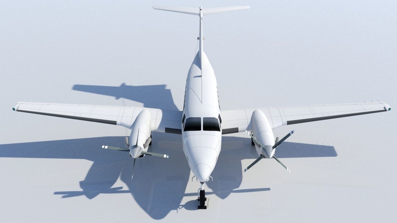 Beech King Air 200 Static Low-poly 3D model_5