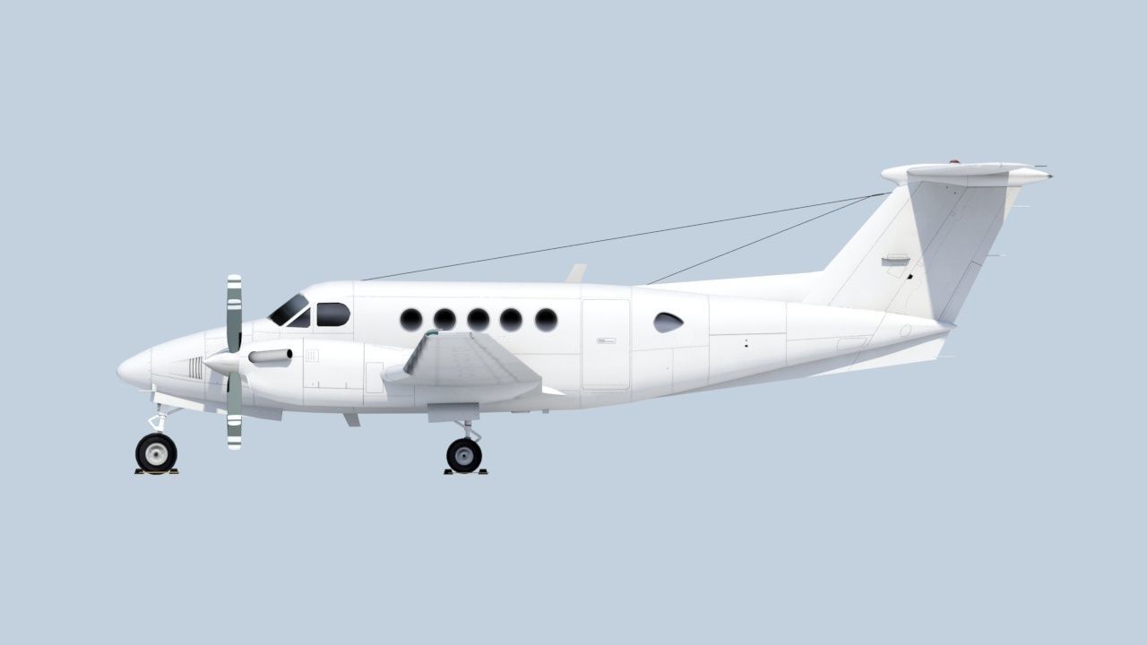 Beech King Air 200 Static Low-poly 3D model_8