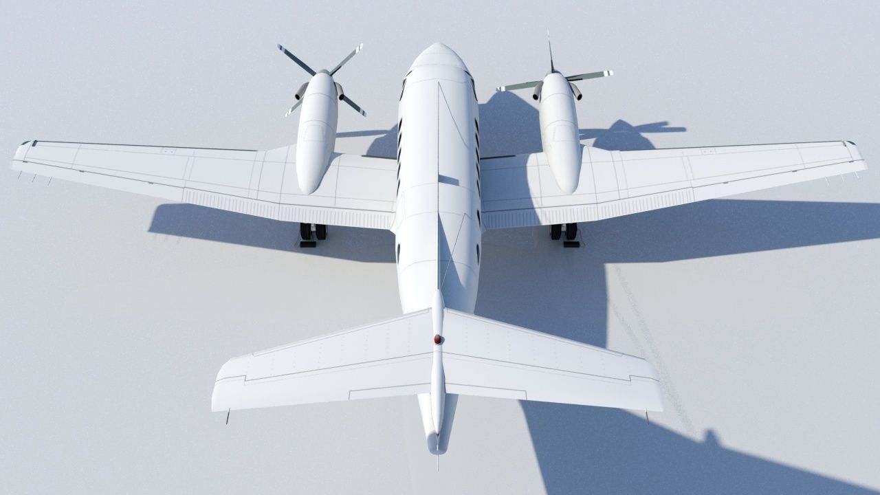 Beech King Air 200 Static Low-poly 3D model_3