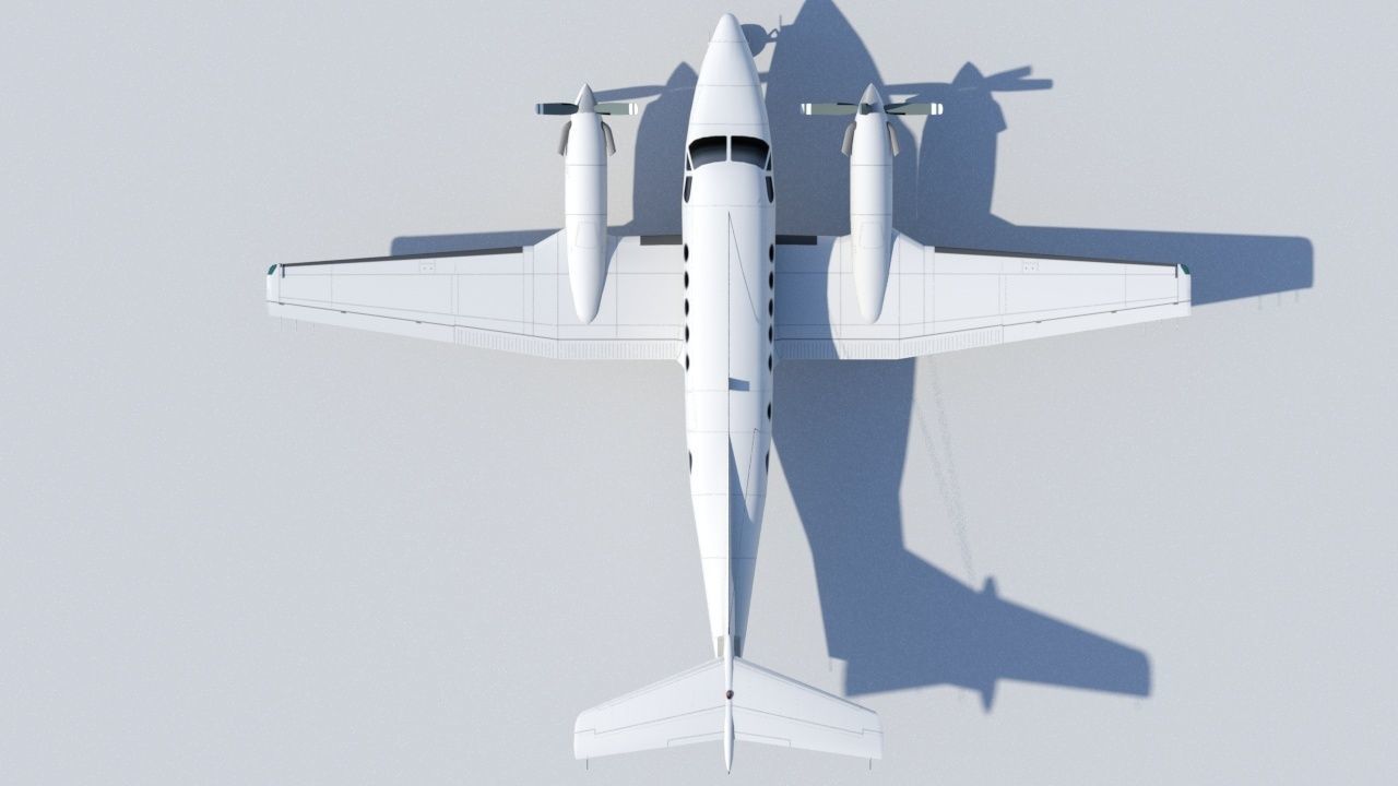 Beech King Air 200 Static Low-poly 3D model_10