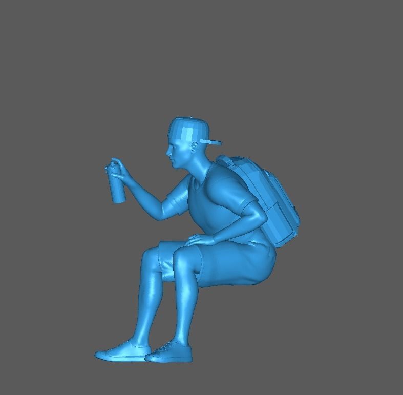 Figure Tim grafitti skala 1-64 diorama miniature 3D print model_6