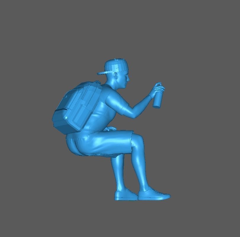 Figure Tim grafitti skala 1-64 diorama miniature 3D print model_8