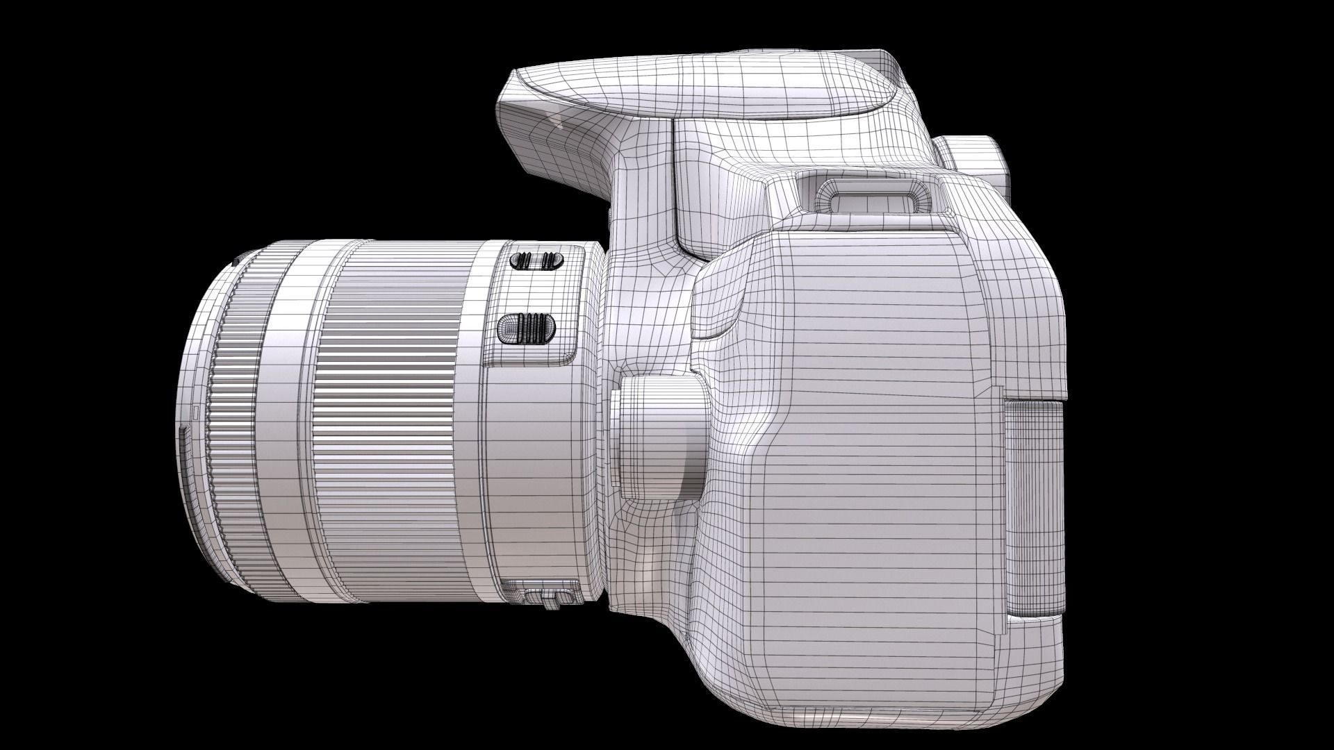 Canon EOS 850D 24 1 Digital SLR Camera Low-poly 3D model_15
