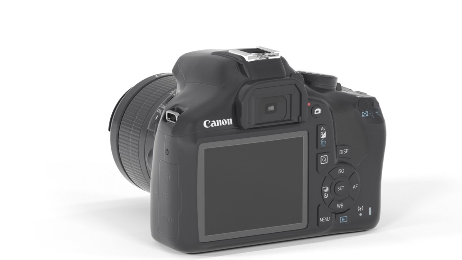 Canon EOS Rebel T7 DSLR Camera Low-poly 3D model_6