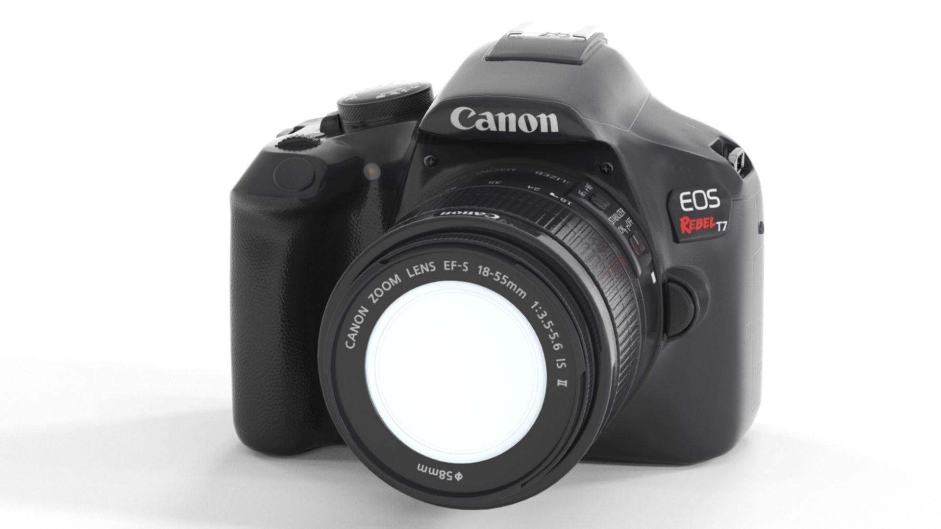 Canon EOS Rebel T7 DSLR Camera Low-poly 3D model_5