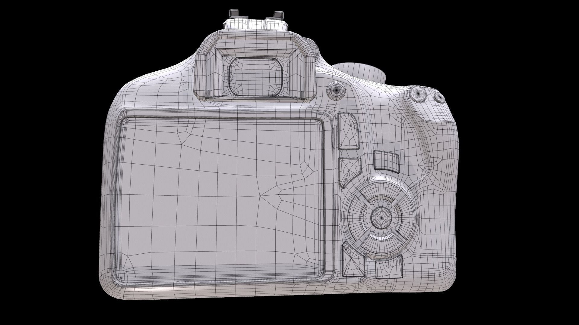 Canon EOS Rebel T7 DSLR Camera Low-poly 3D model_14
