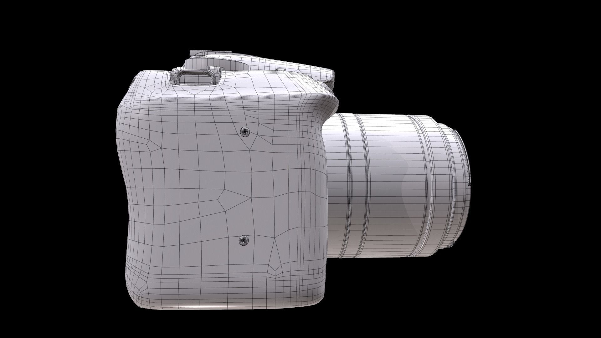 Canon EOS Rebel T7 DSLR Camera Low-poly 3D model_16
