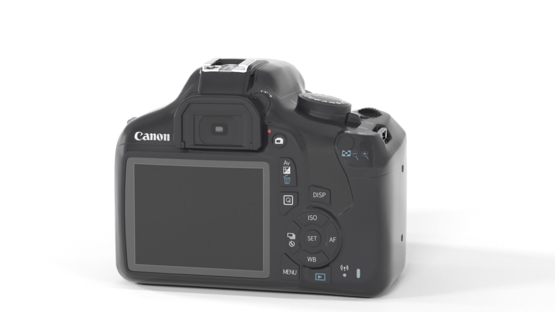 Canon EOS Rebel T7 DSLR Camera Low-poly 3D model_19