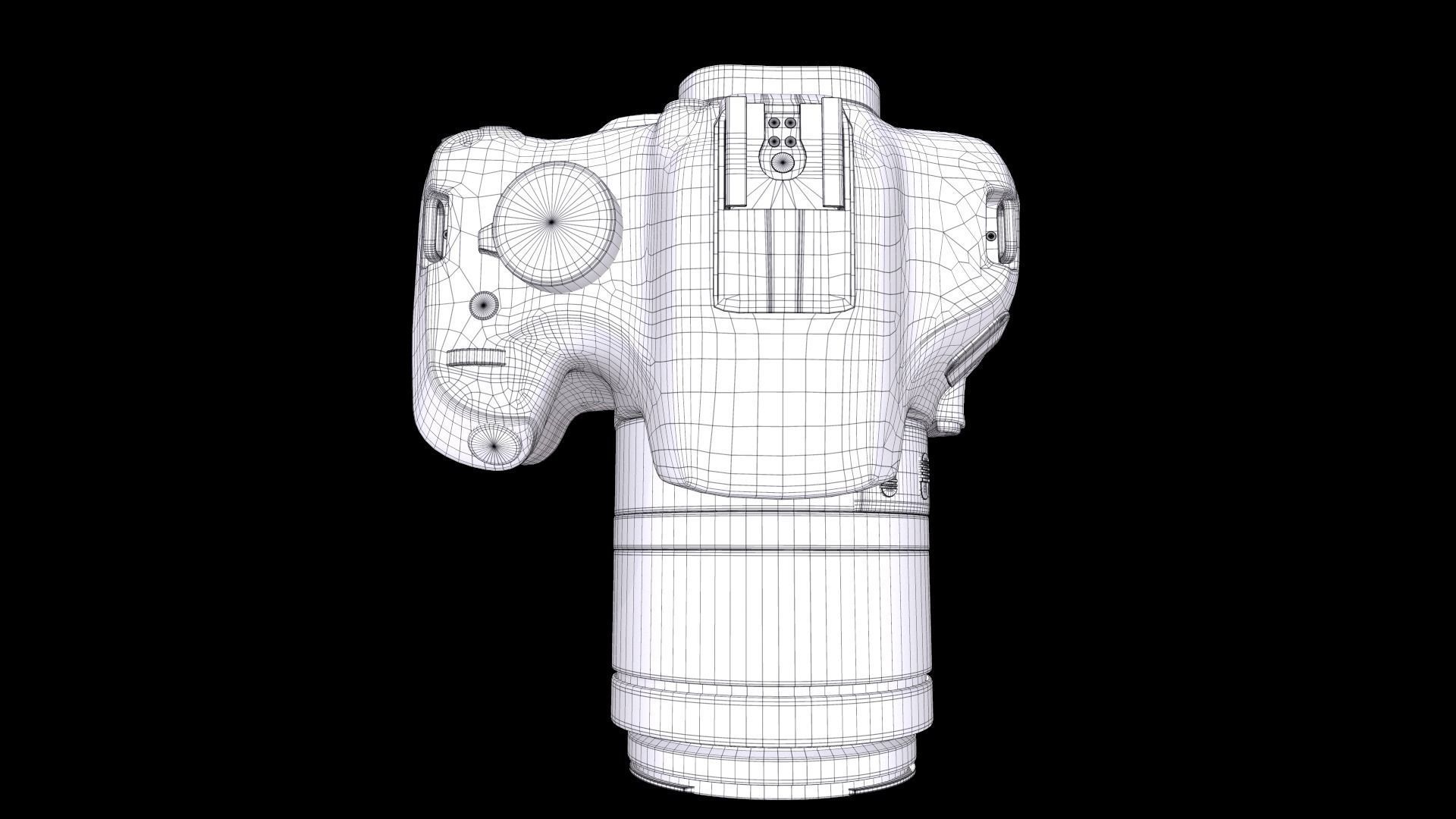 Canon EOS Rebel T7 DSLR Camera Low-poly 3D model_12