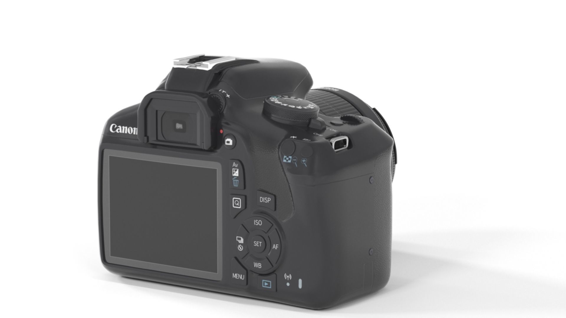 Canon EOS Rebel T7 DSLR Camera Low-poly 3D model_9