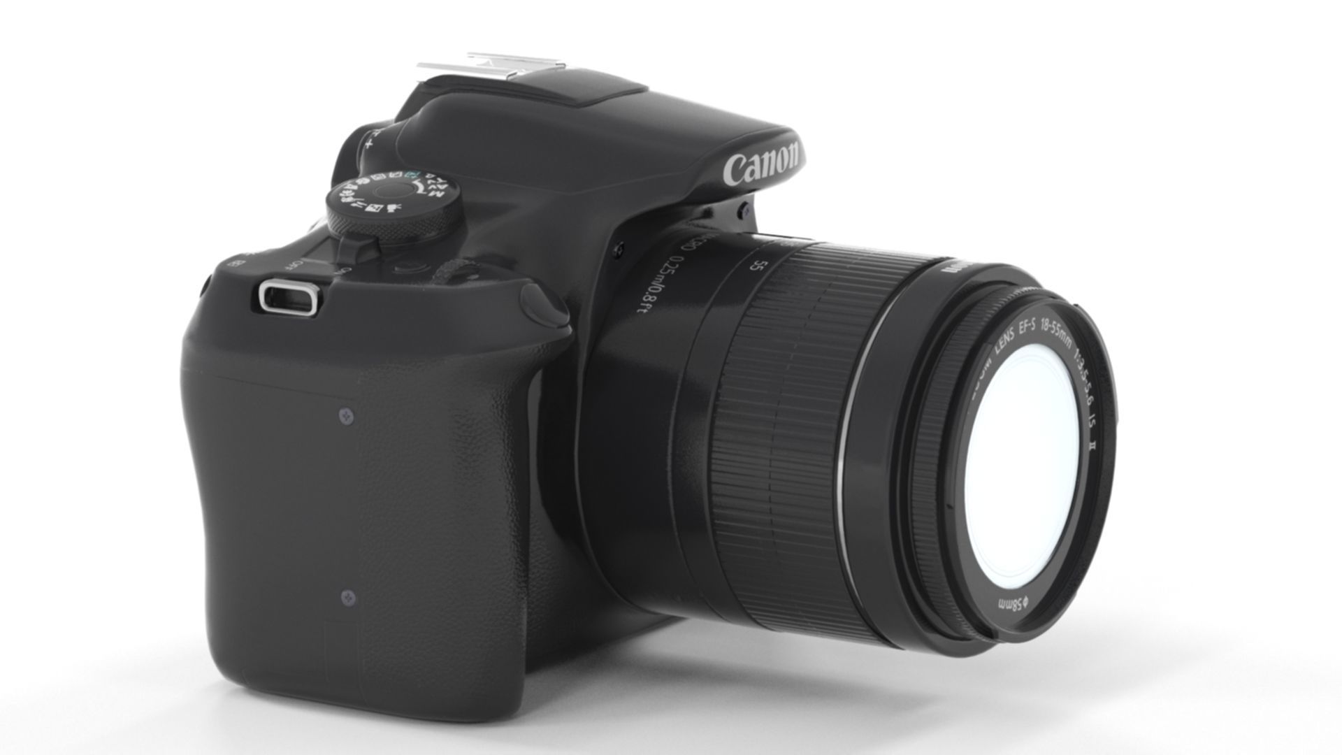 Canon EOS Rebel T7 DSLR Camera Low-poly 3D model_4