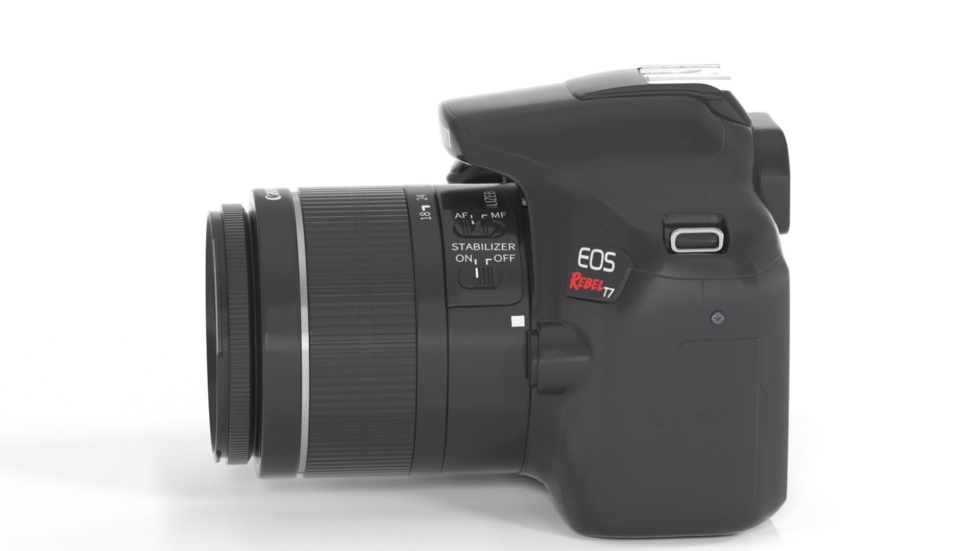 Canon EOS Rebel T7 DSLR Camera Low-poly 3D model_11