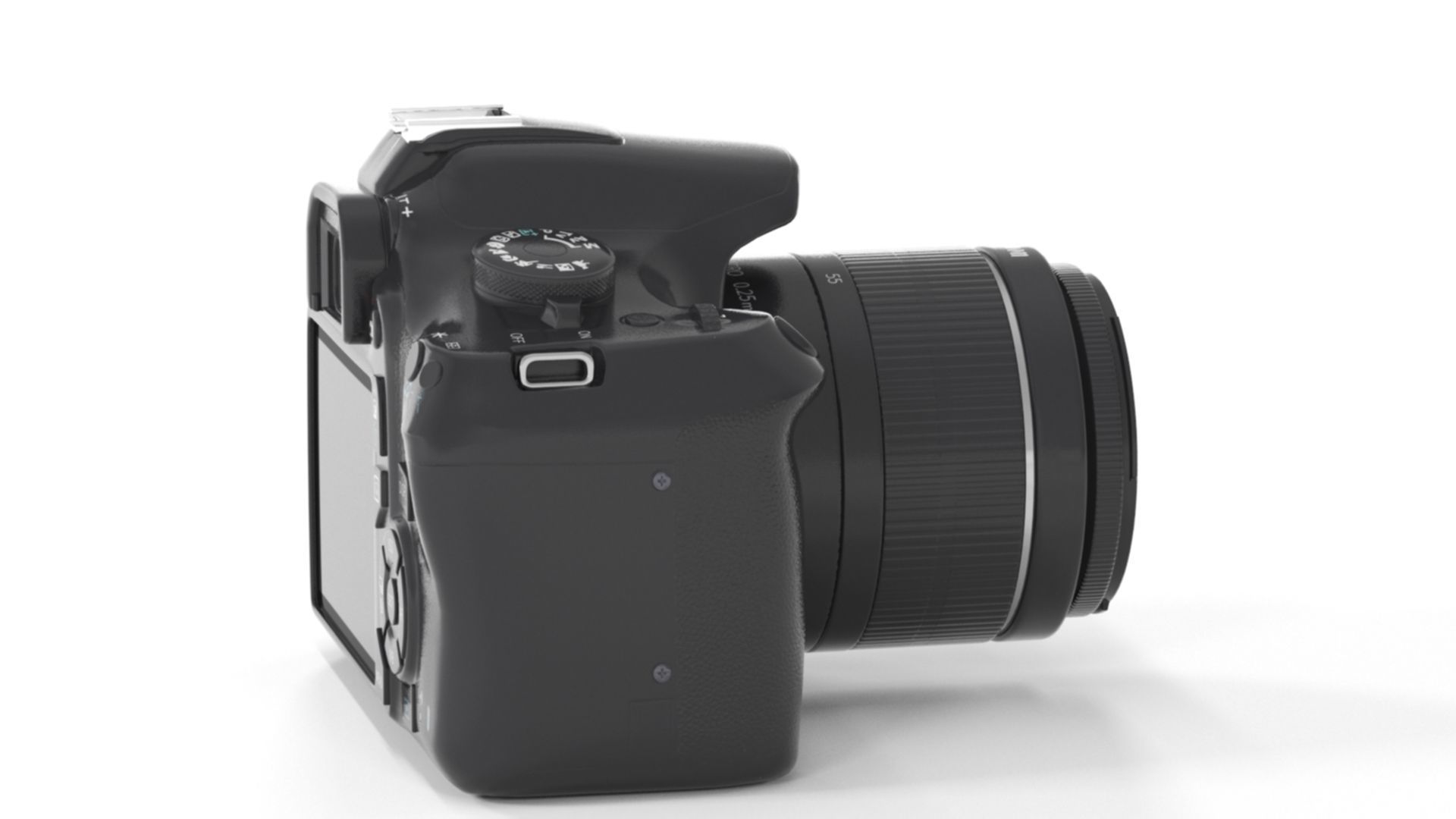 Canon EOS Rebel T7 DSLR Camera Low-poly 3D model_8