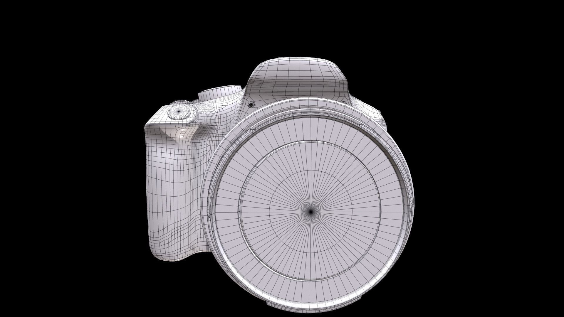 Canon EOS Rebel T7 DSLR Camera Low-poly 3D model_15