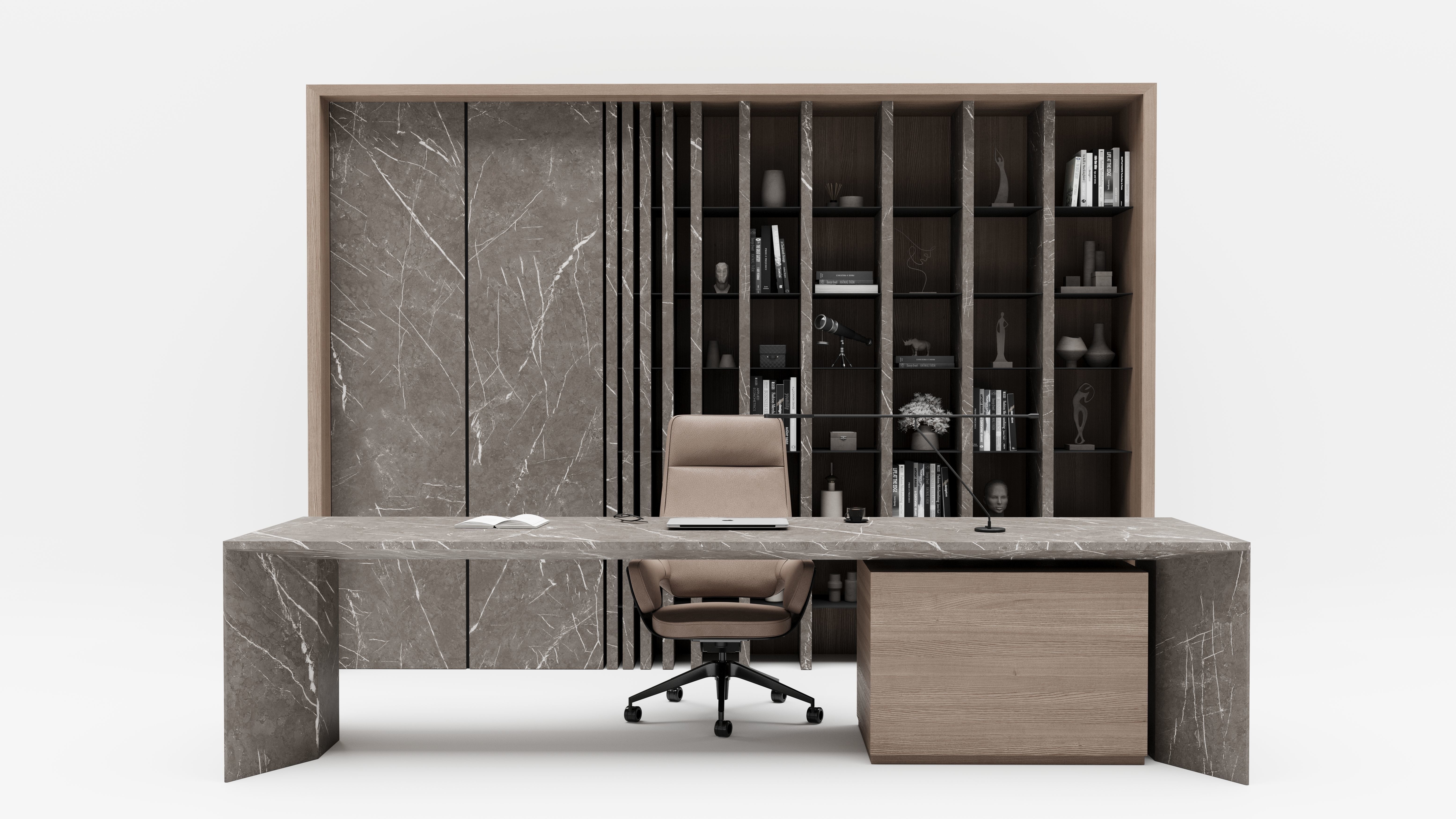 Modern Office Interior Design Low-poly 3D model_1