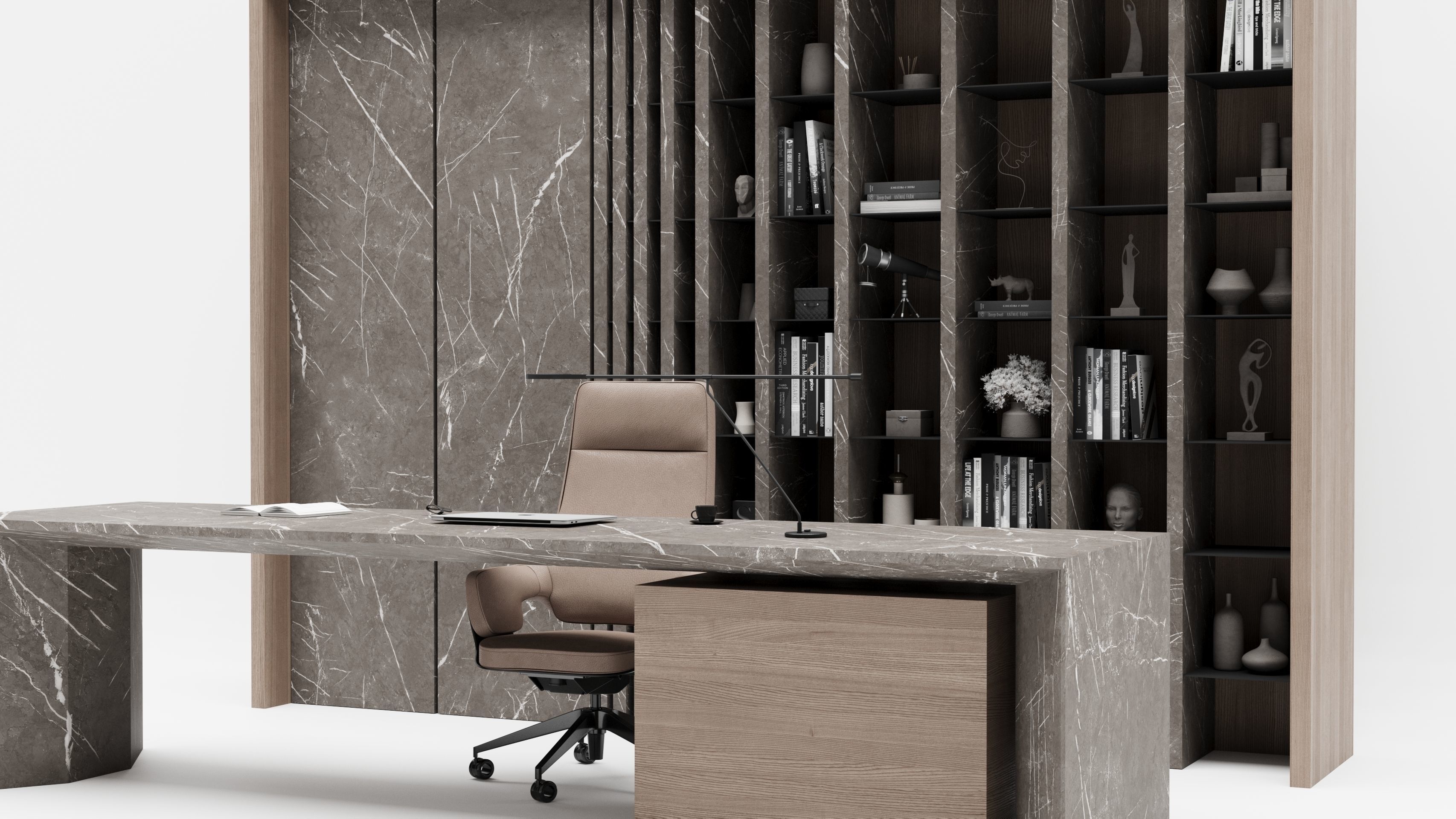 Modern Office Interior Design Low-poly 3D model_2