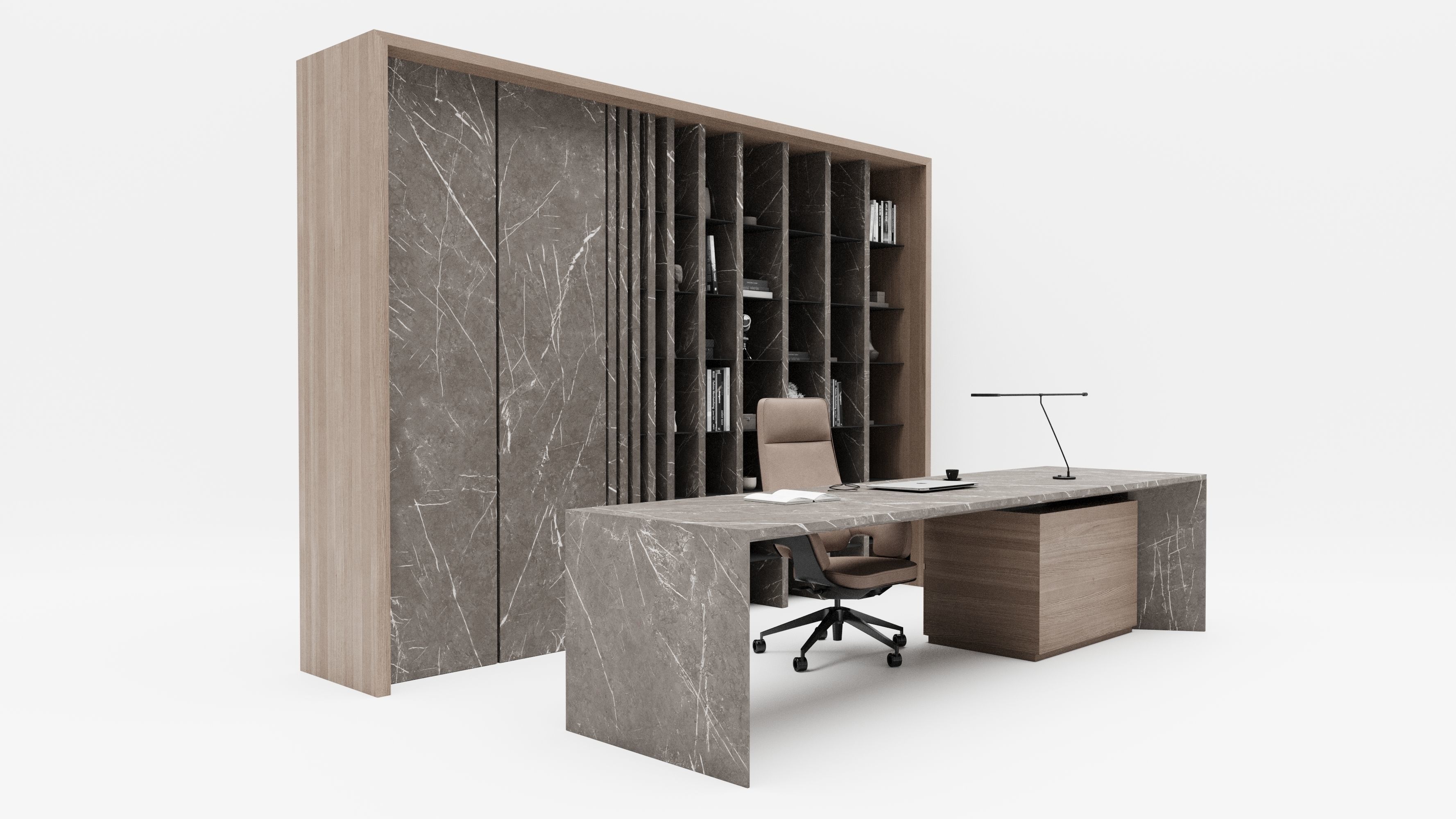 Modern Office Interior Design Low-poly 3D model_3