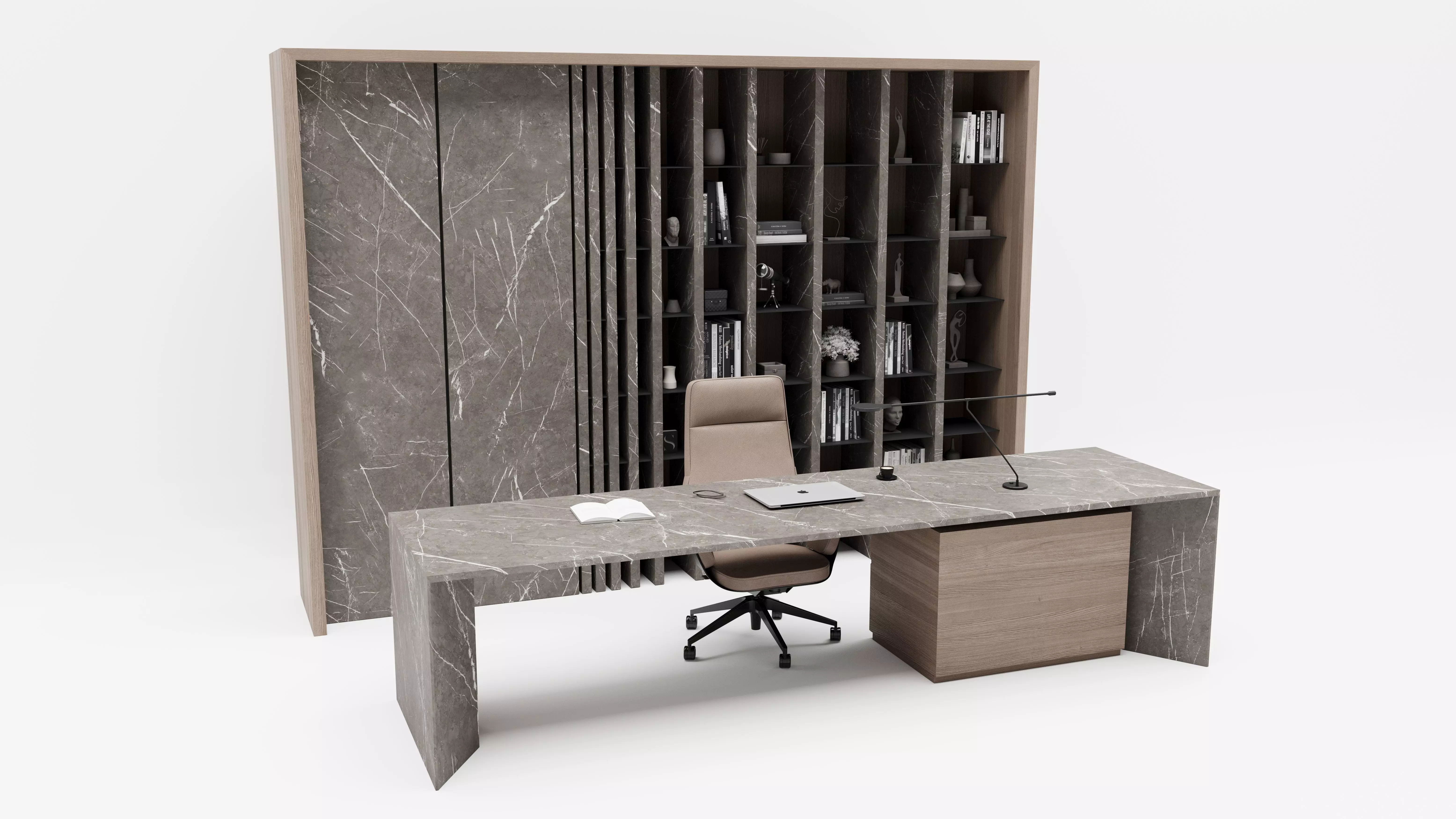 Modern Office Interior Design Low-poly 3D model_0