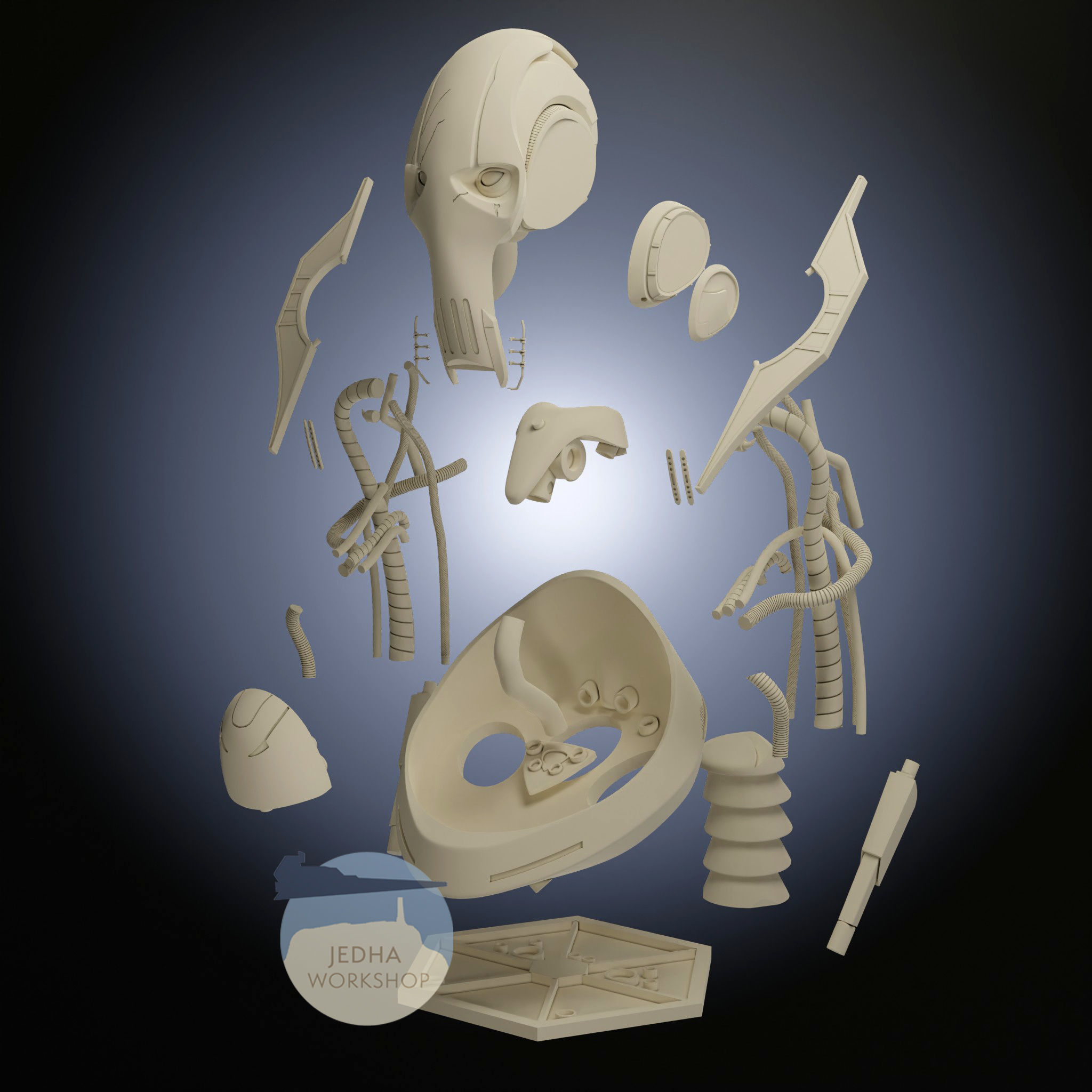 General Grievous Bust STL 3D Print Files  3D print model_5