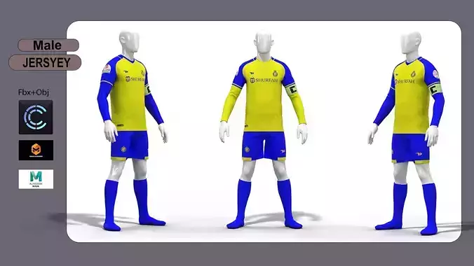 Al-Nassr Football jersey 3D model  3D model
