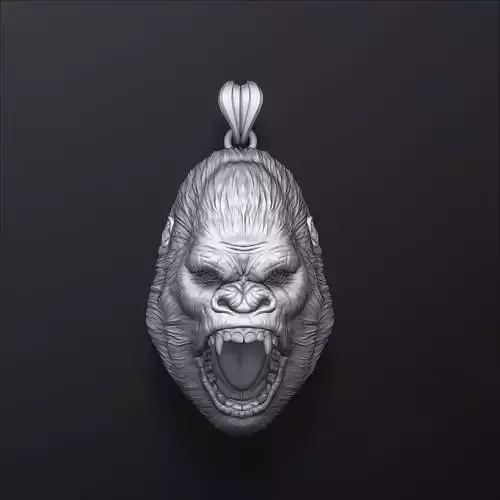 Gorilla Head Pendant 3D print model