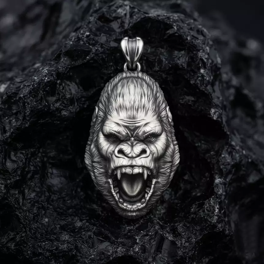 Gorilla Head Pendant 3D print model
