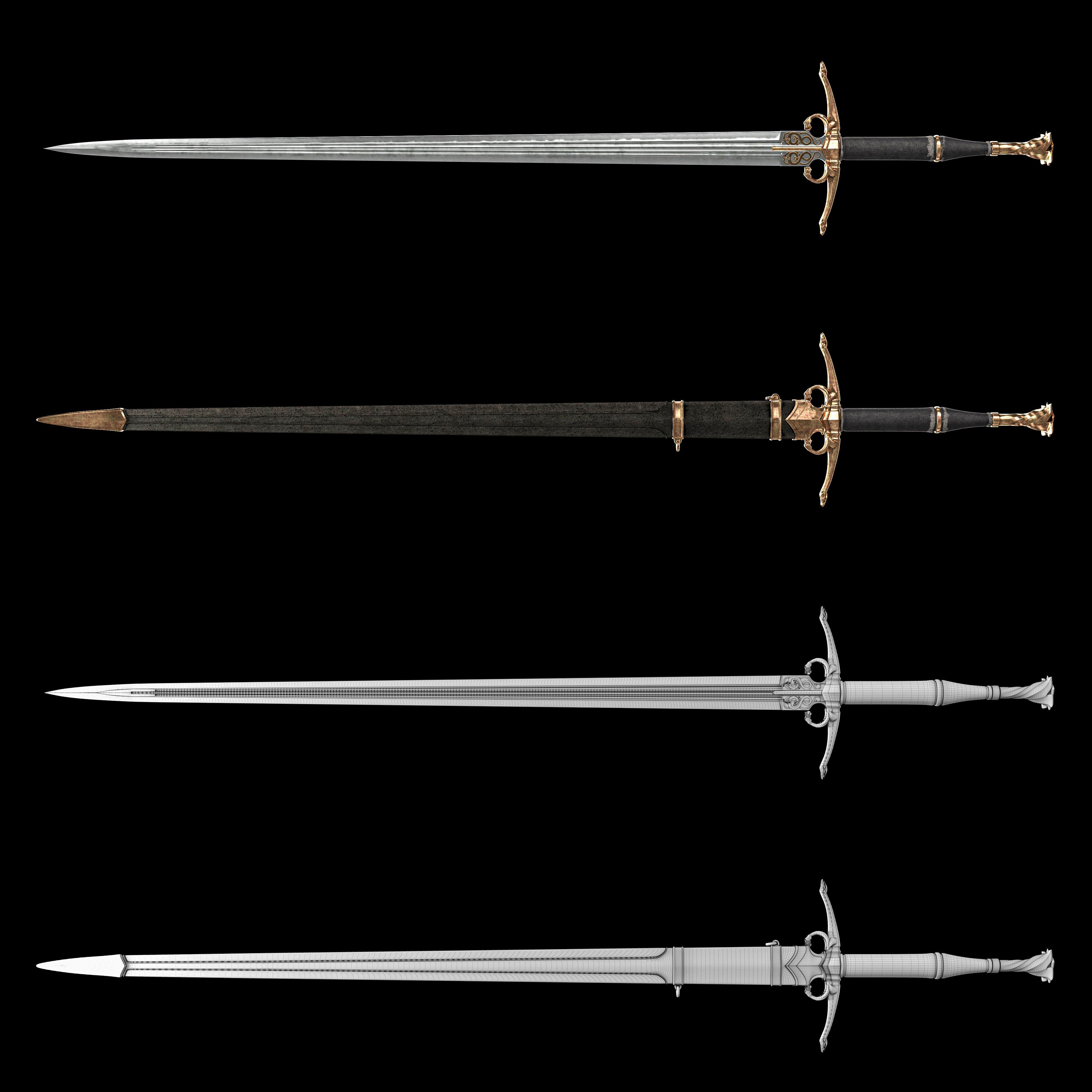 Dragons sword 3D model_5