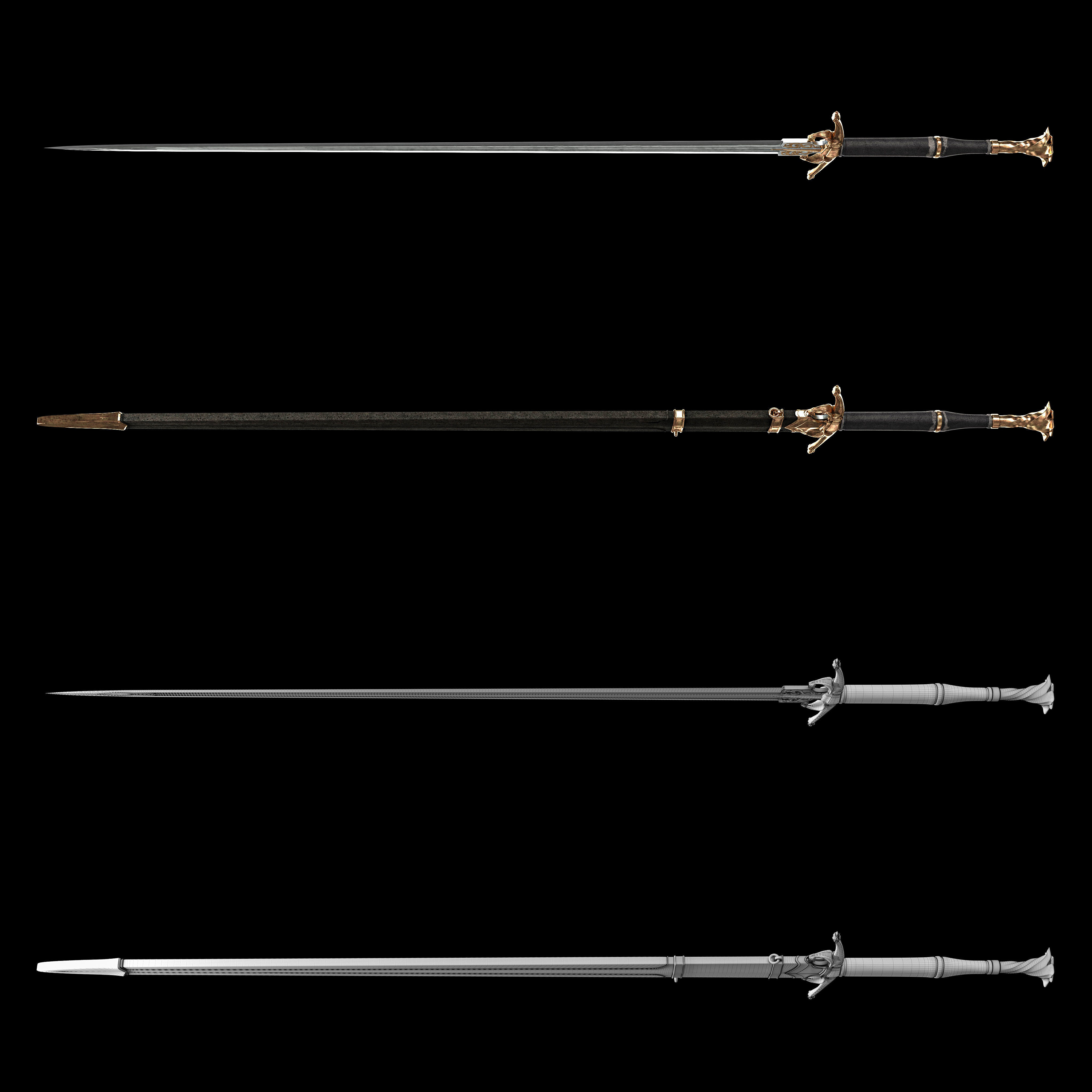 Dragons sword 3D model_16