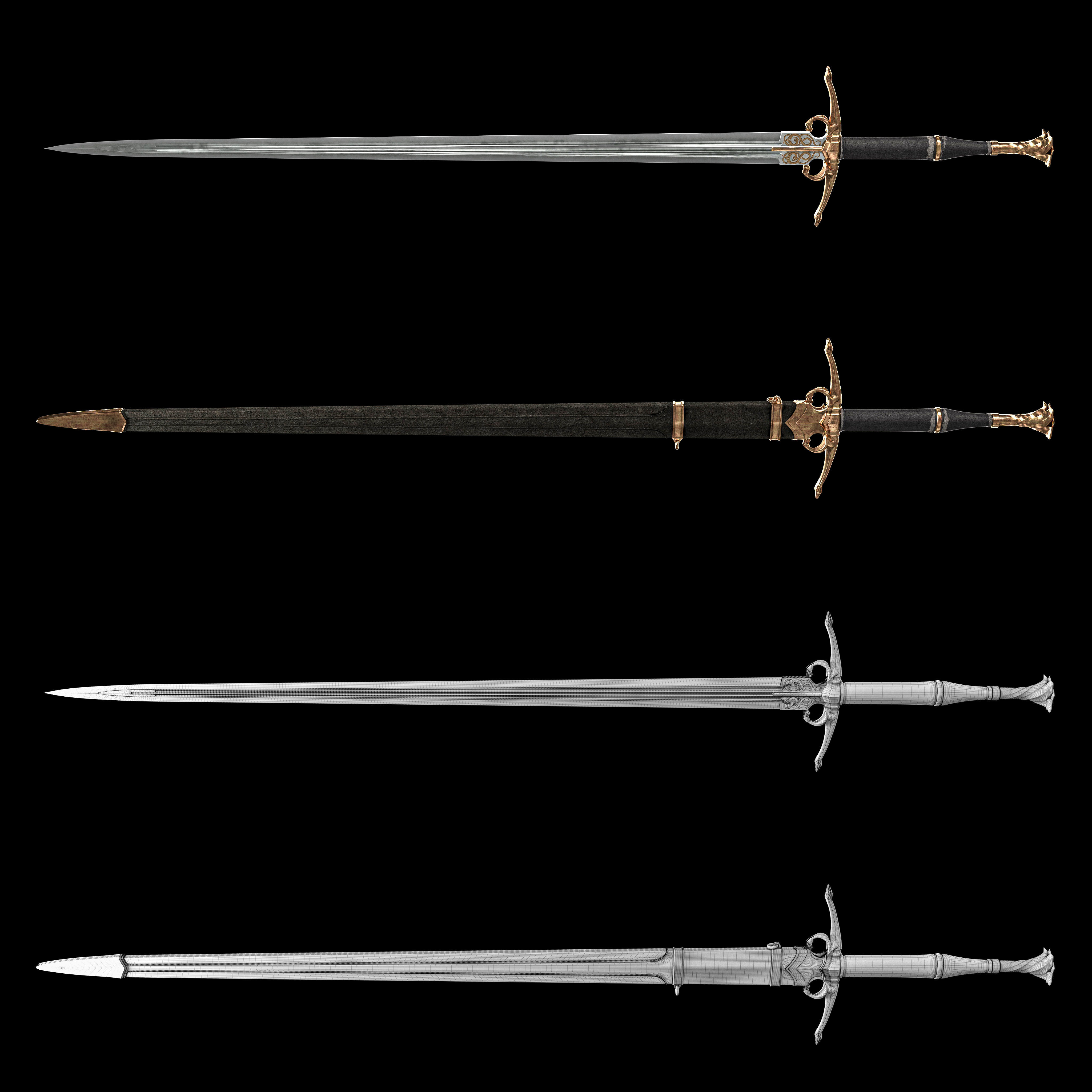 Dragons sword 3D model_14