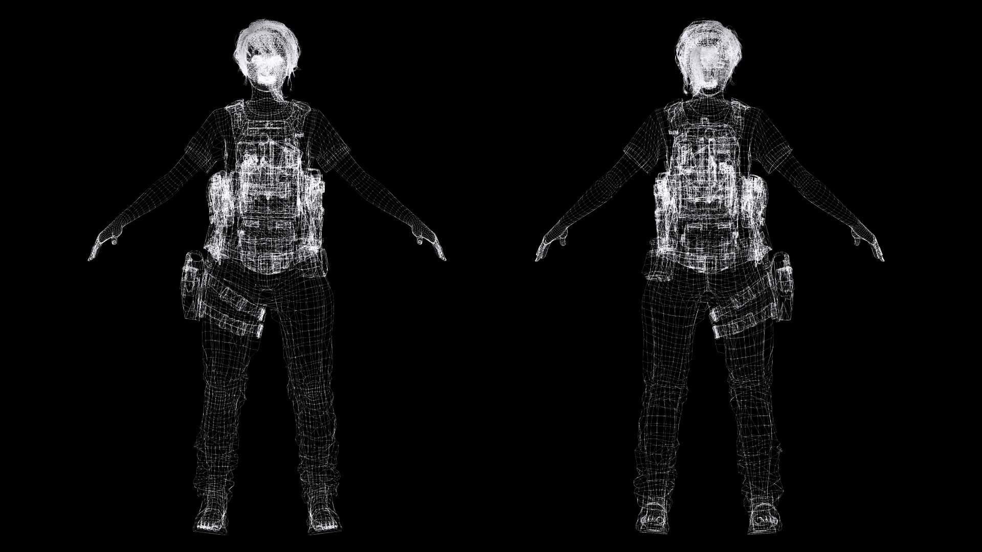 Nora - Realistic Woman In Melitirian Attire  Low-poly 3D model_8