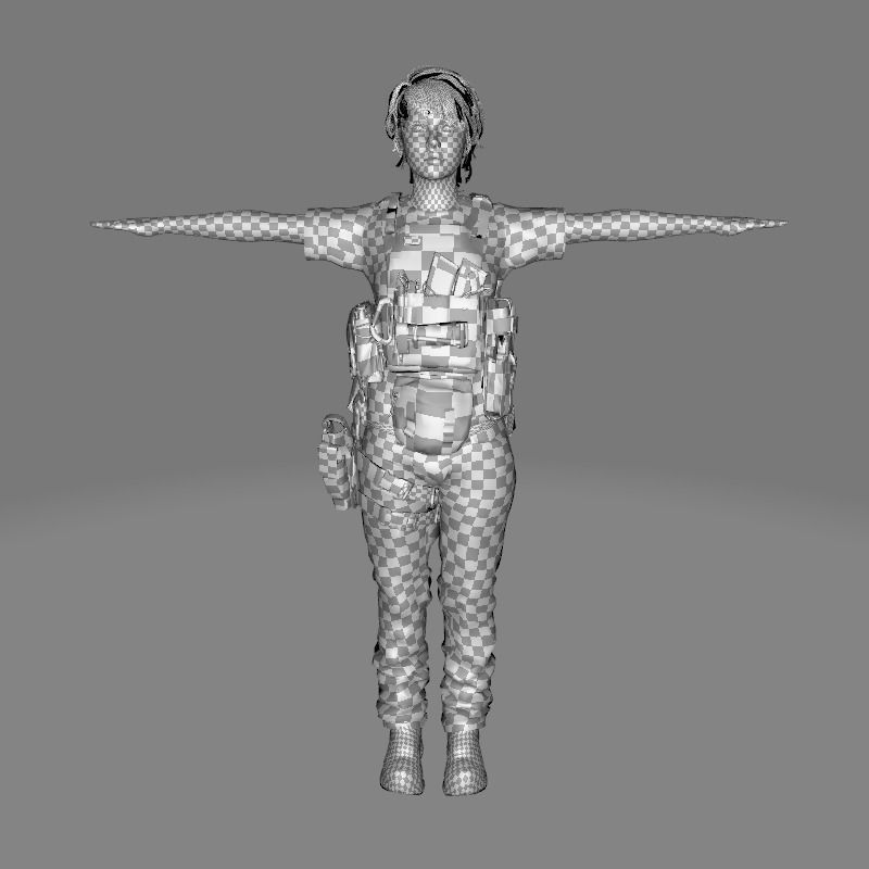 Nora - Realistic Woman In Melitirian Attire  Low-poly 3D model_16