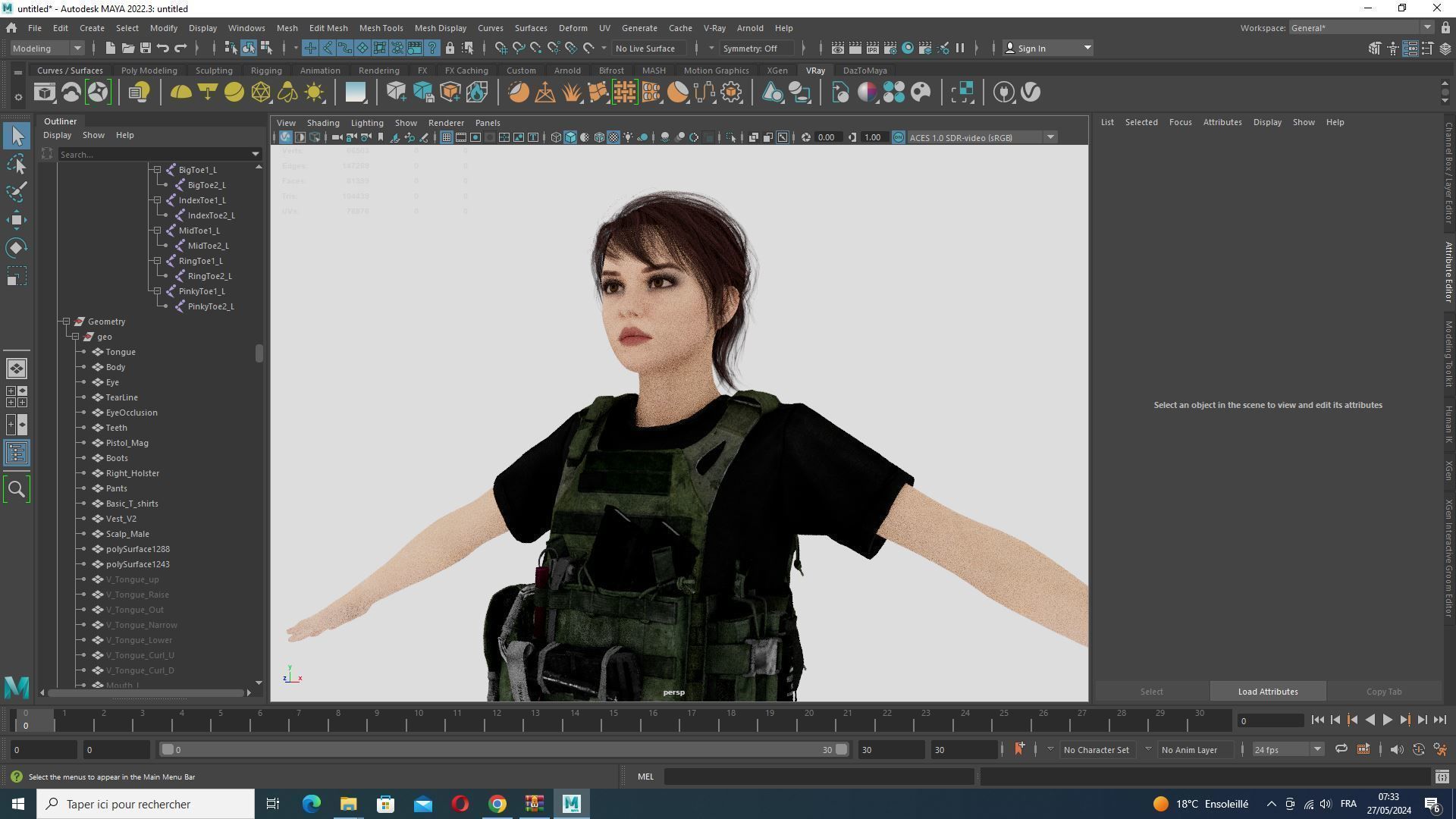 Nora - Realistic Woman In Melitirian Attire  Low-poly 3D model_15