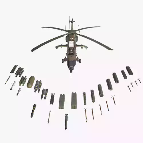  EC-665 Tiger HAD France Basic Animation Low-poly 3D model