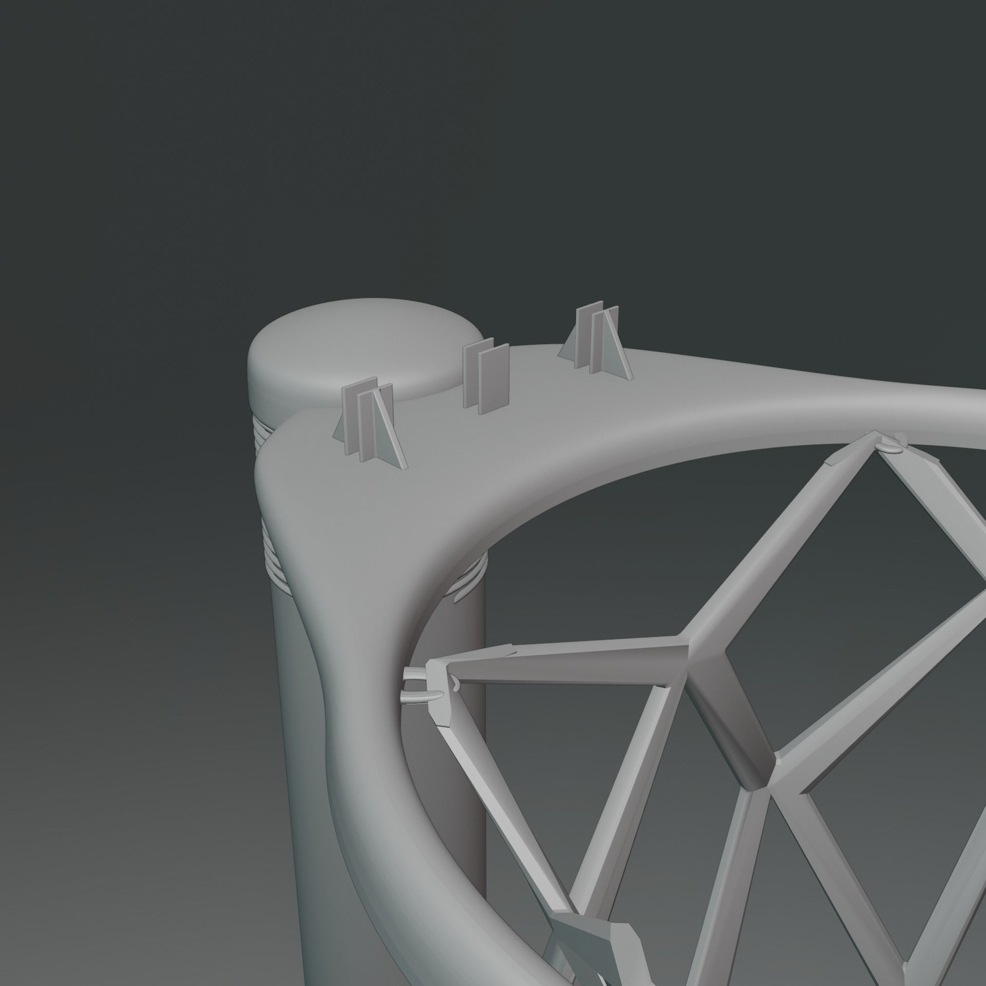 Basketball Hoop Low-poly 3D model_4