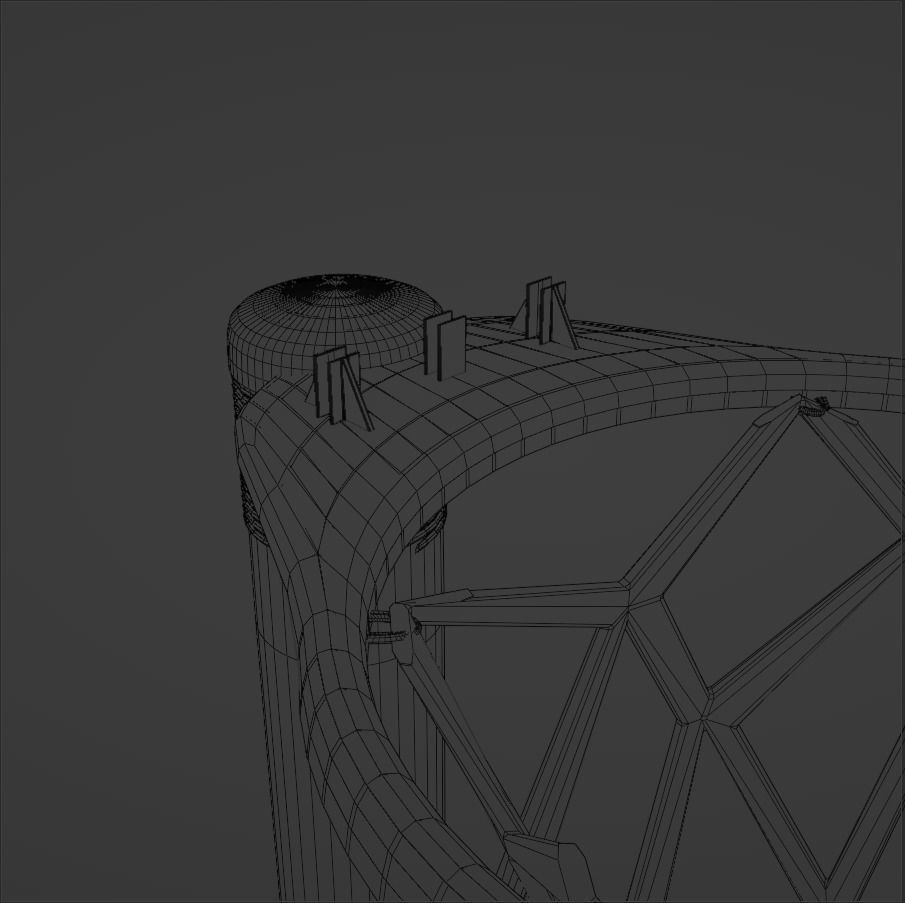 Basketball Hoop Low-poly 3D model_3