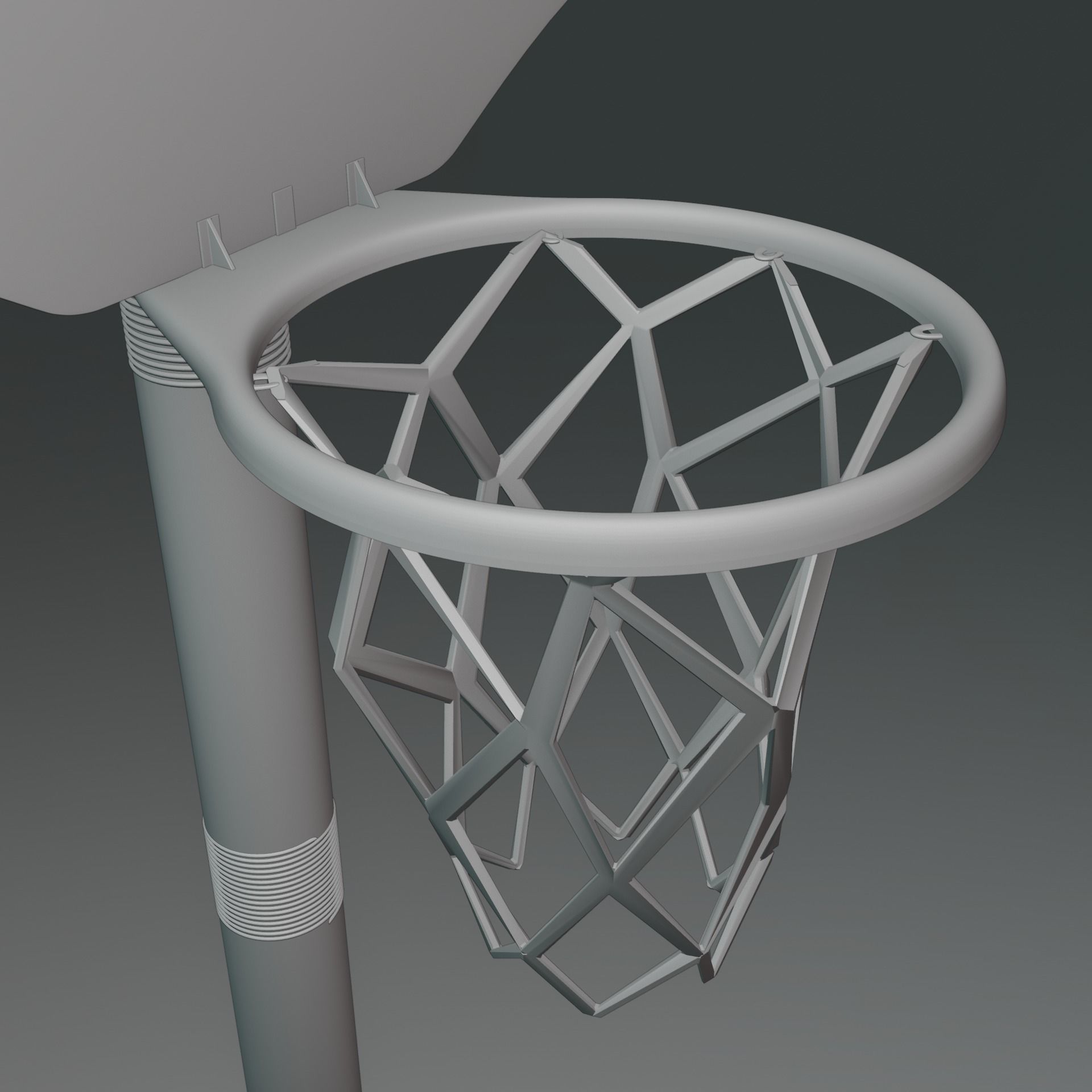 Basketball Hoop Low-poly 3D model_10