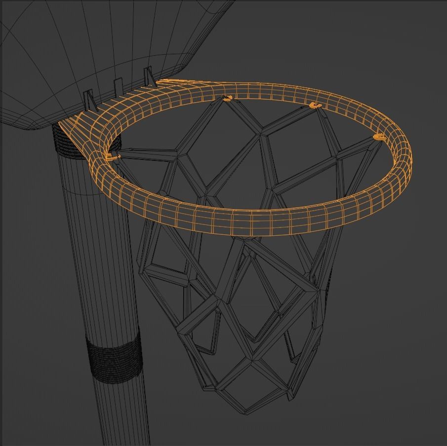 Basketball Hoop Low-poly 3D model_9