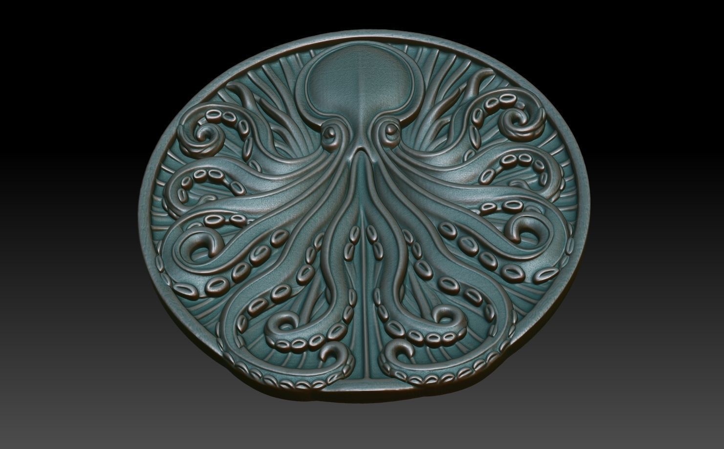 Octopus Basrelief 240529 3D print model_4