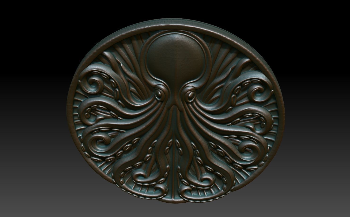Octopus Basrelief 240529 3D print model_3