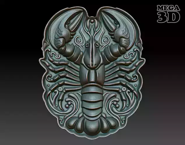 Lobster Basrelief 240529 3D print model