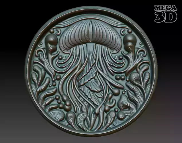 Jellyfish Basrelief 240529 3D print model