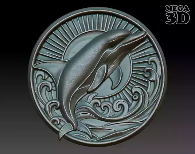 Dolphin Basrelief 240529 3D print model