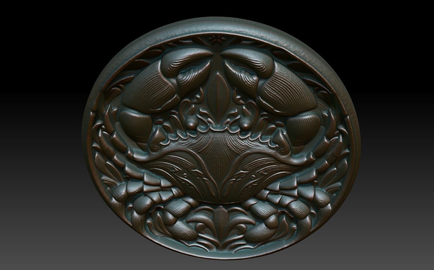 Crab Basrelief 240529 3D print model_3