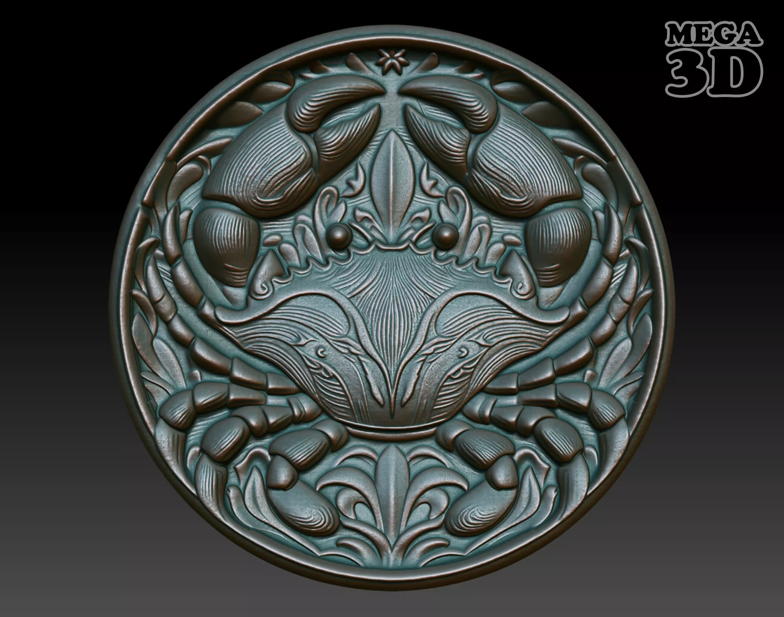 Crab Basrelief 240529 3D print model_0