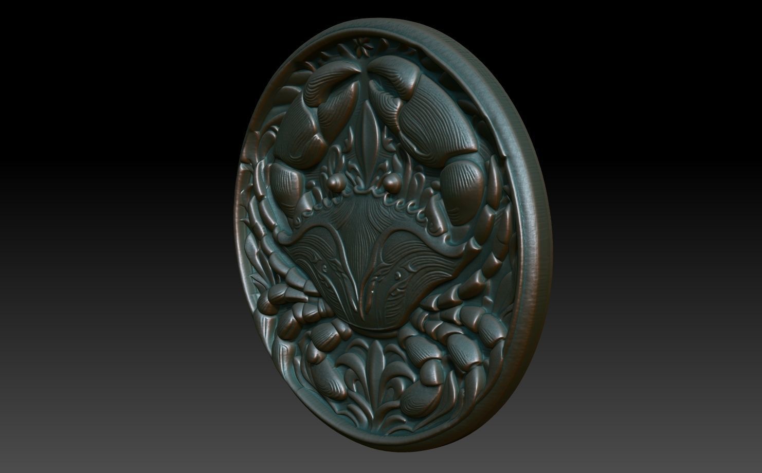 Crab Basrelief 240529 3D print model_1